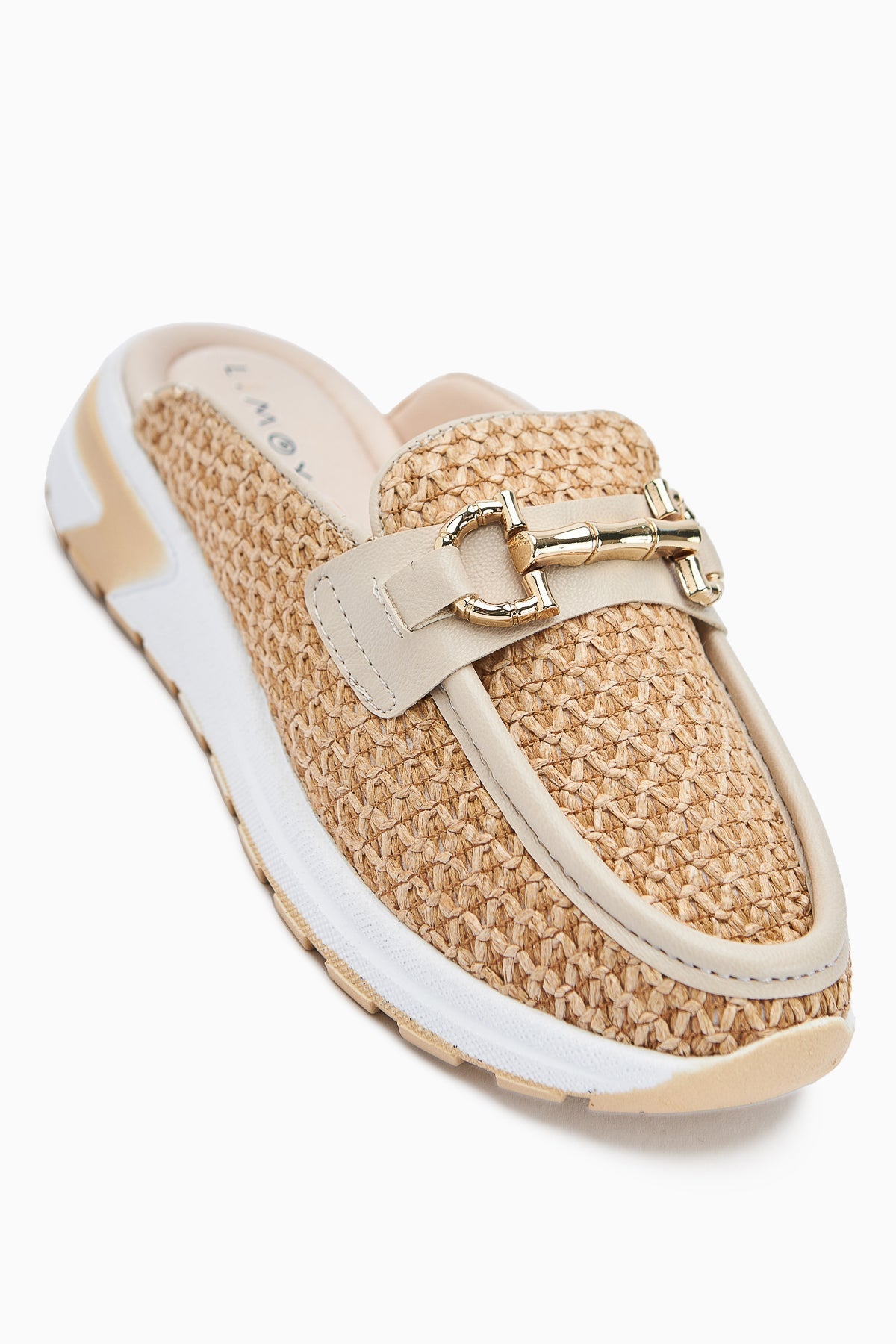 Diana Nude Schnallenschuh Chic Damen Wicker Slipper