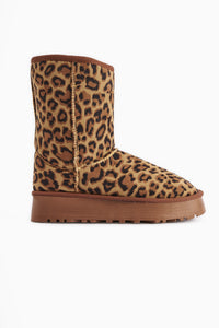 Lena-Birgitta Leopardenmuster Wildleder mit Fell gefütterte Damen Stiefel