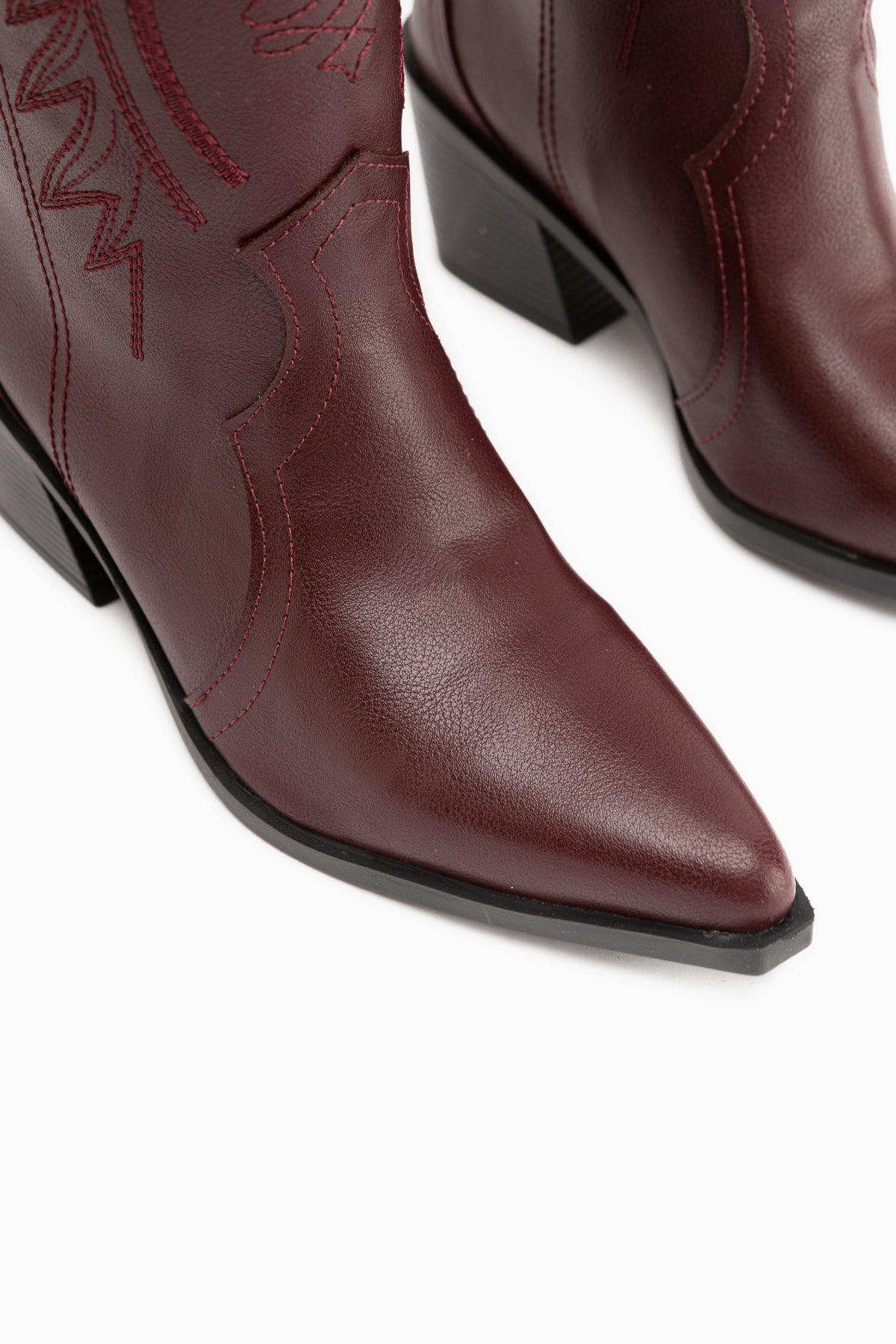 Hero Burgundy Embroidered Cowboy Boots