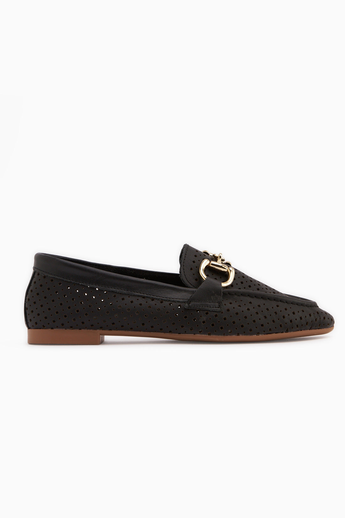 Rian Echtes Leder Schwarze Schnalle Damen Ballerinas