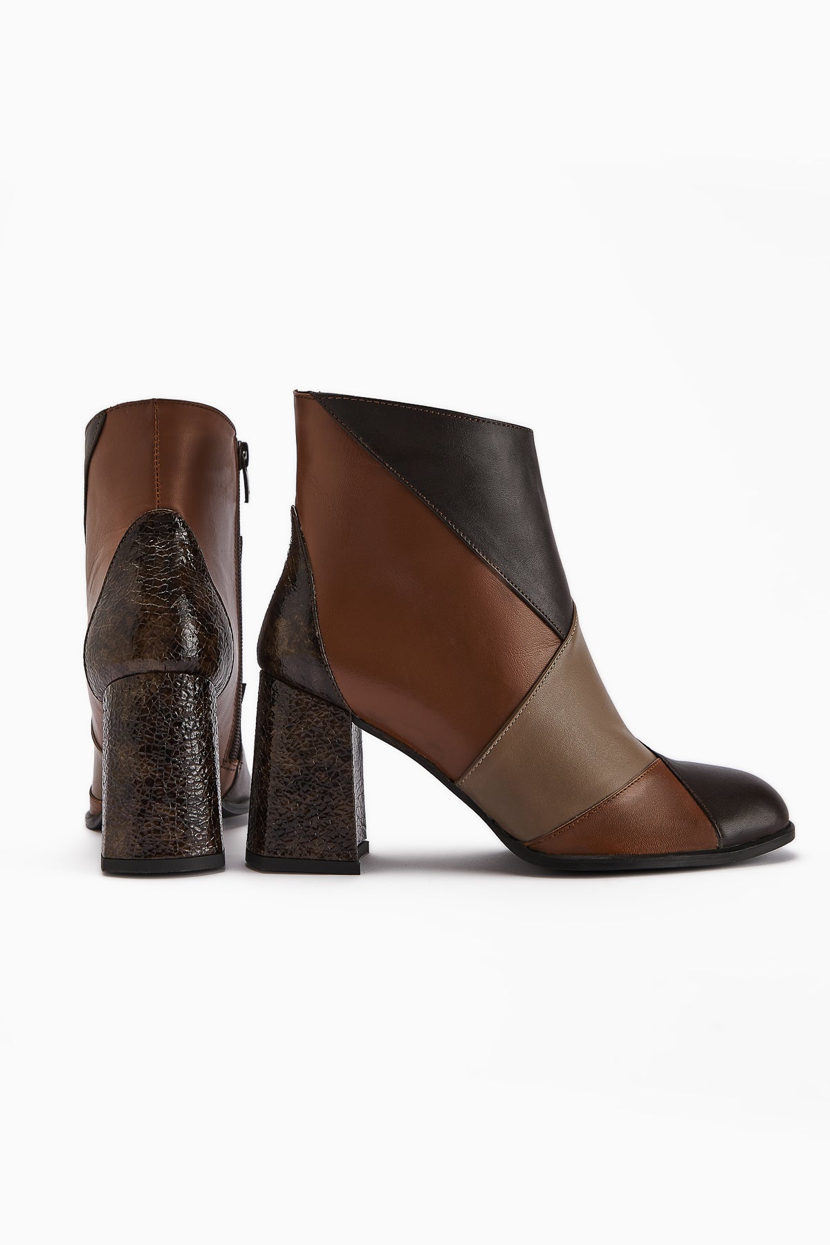 Ylwa Genuine Leather Brown Heeled Women's Boot