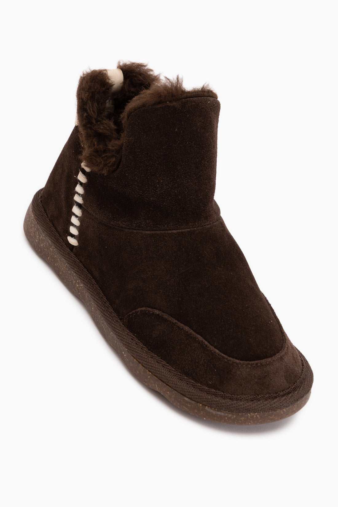 Lorrie Echtes Leder Braun Wildleder Pelz Damen Kurzstiefel