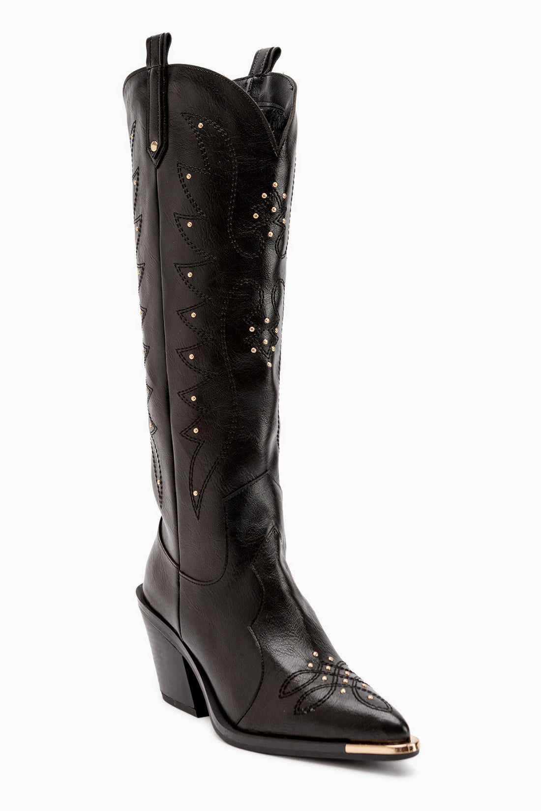 Elnora Schwarze Bestickte Western Damen Stiefel