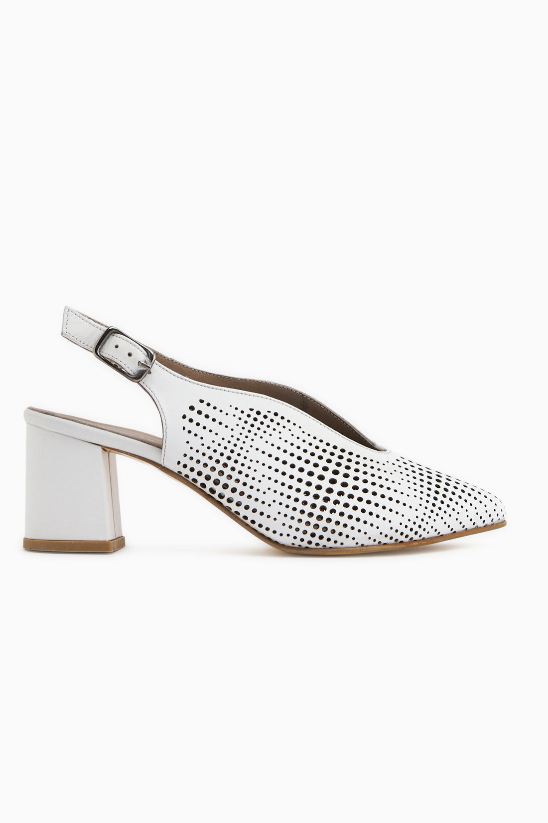 Nury Echtes Leder Weiß Damen Absatzschuhe