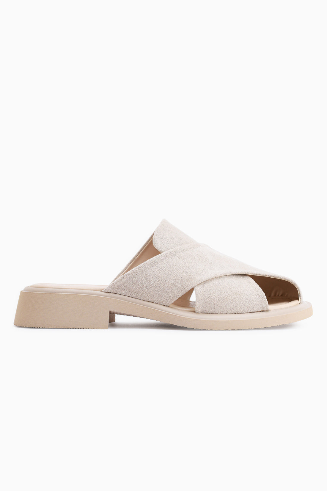 Alissa Beige Wildleder Damen Pantoletten