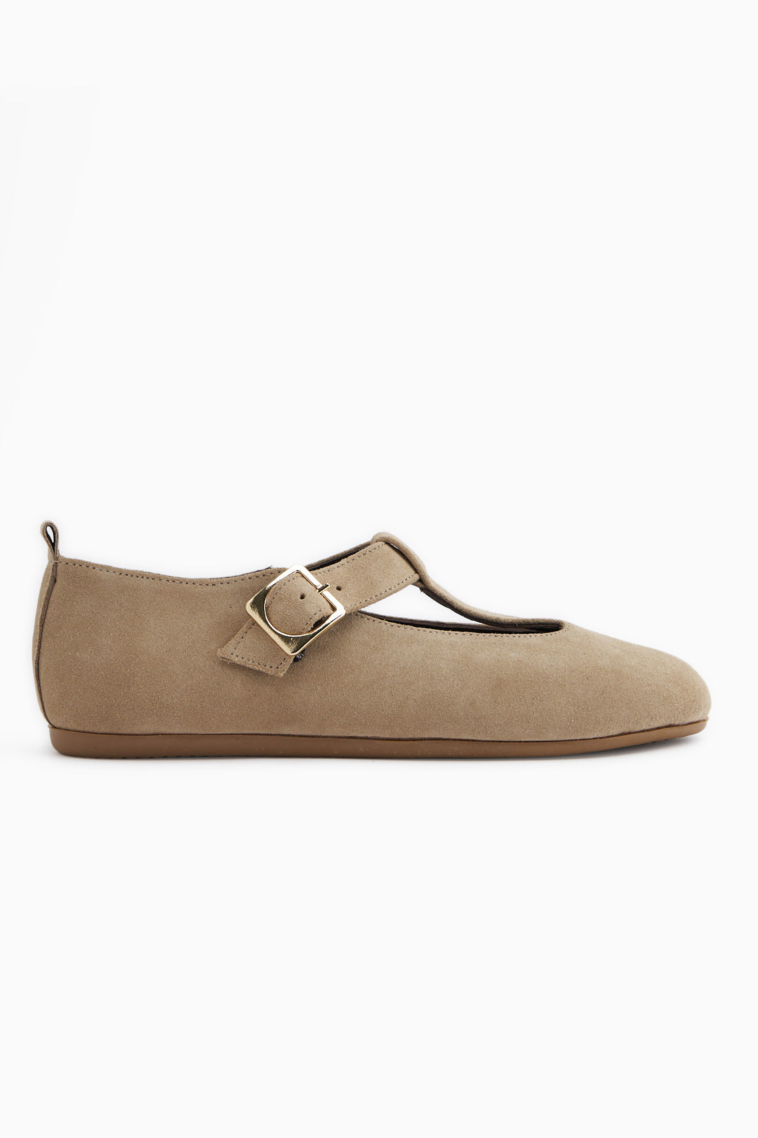Echtes Leder Beige Wildleder Gürteltier Damen Ballerinas