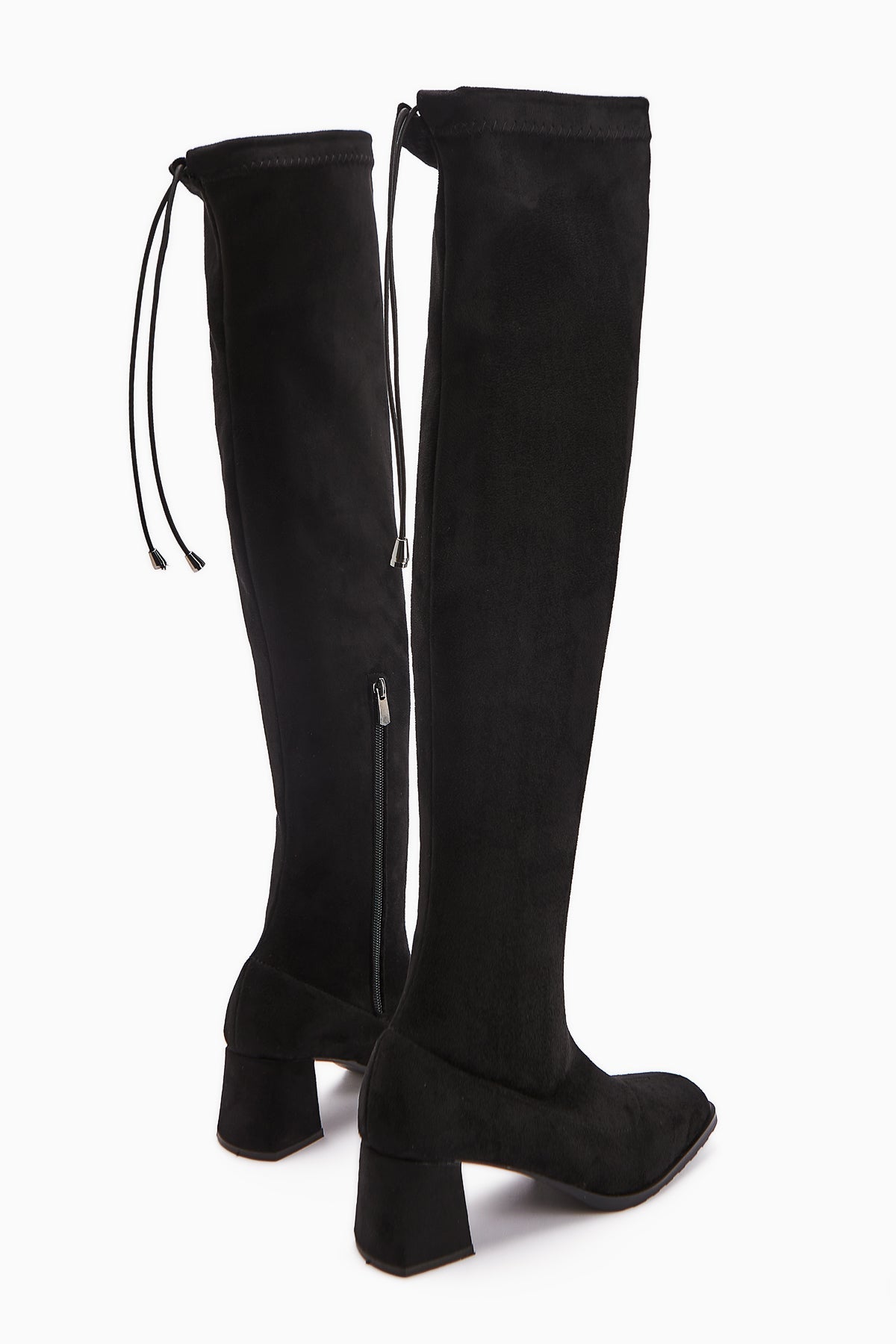 Chaza Black Suede Over-The-Knee Stretch Women's Boots