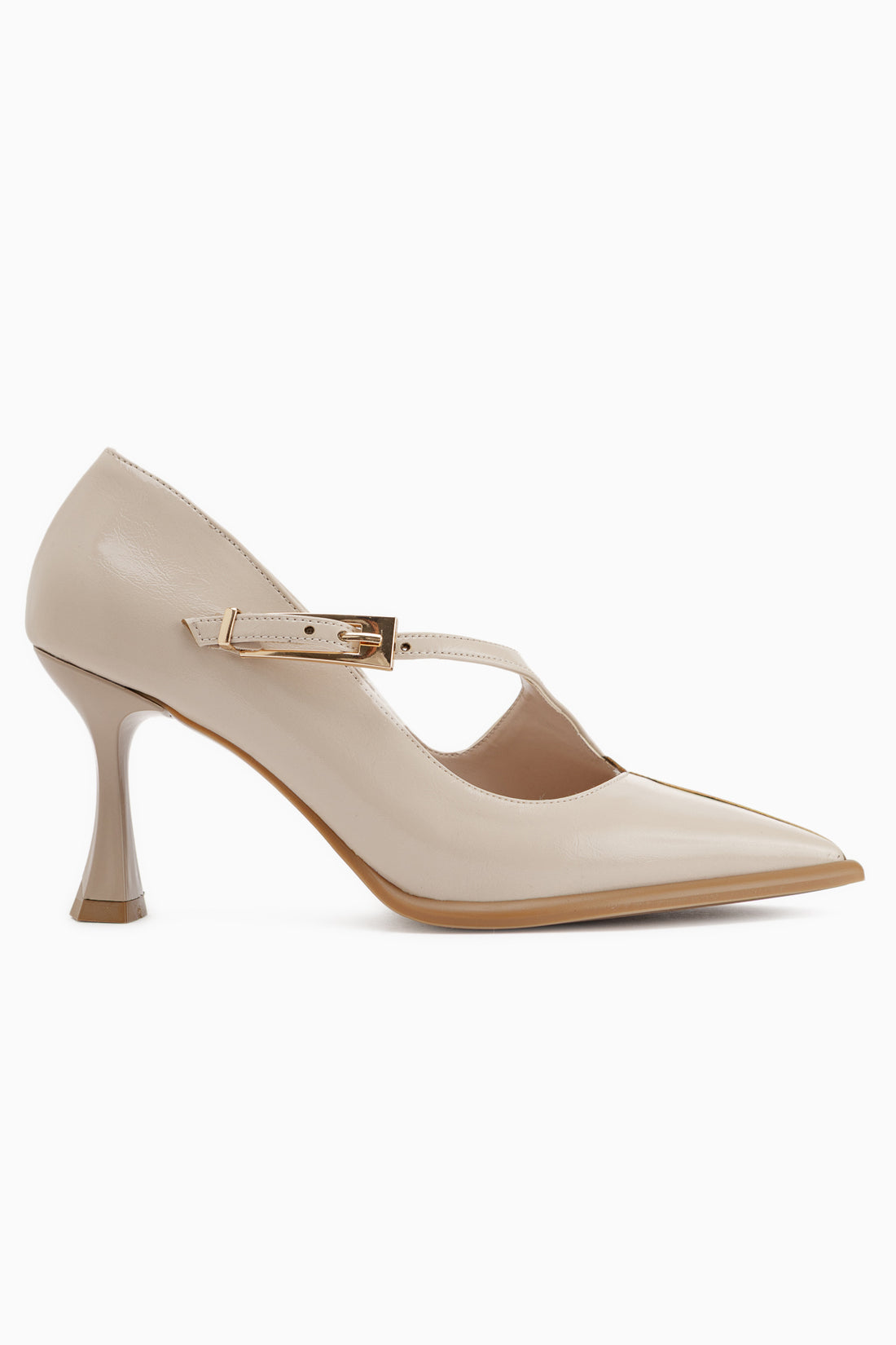 Sonja Beige Gurtel Damen Absatzschuhe