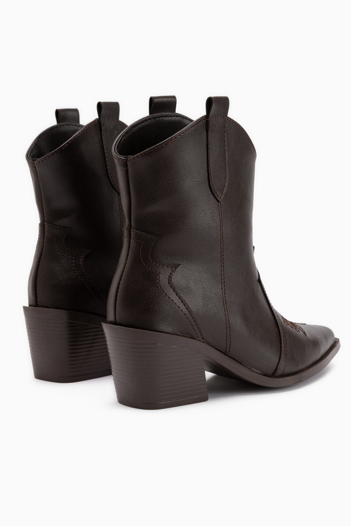 Joo Braun Spitzes Fußbett Bestickte Western Stiefel