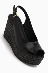 Caty Schwarze Keil Damen Sandale
