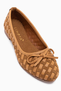 Amelia Tan Suede Bow Women’s Ballet Flats