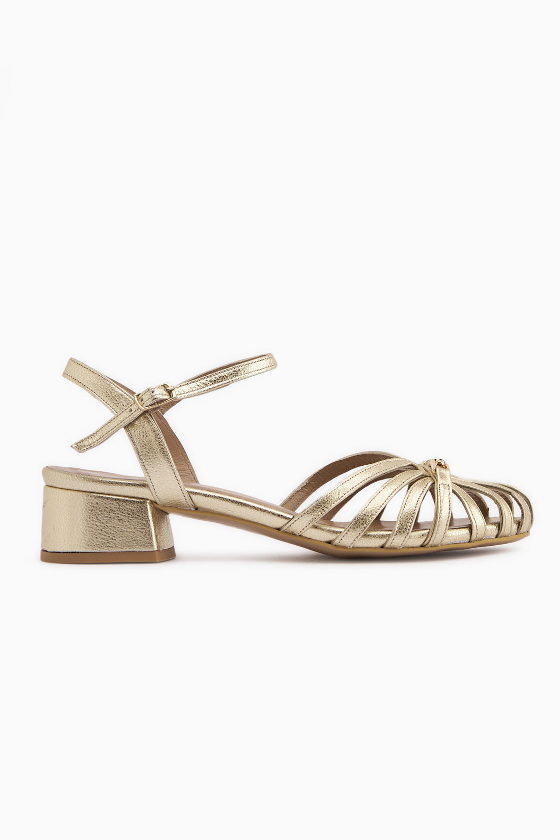 Echtes Leder Serry Goldschnalle Damen Sandale