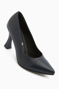Echtes Leder Marine Damen Absatzschuhe Stiletto