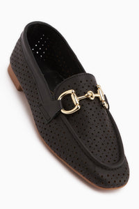 Rian Echtes Leder Schwarze Schnalle Damen Ballerinas