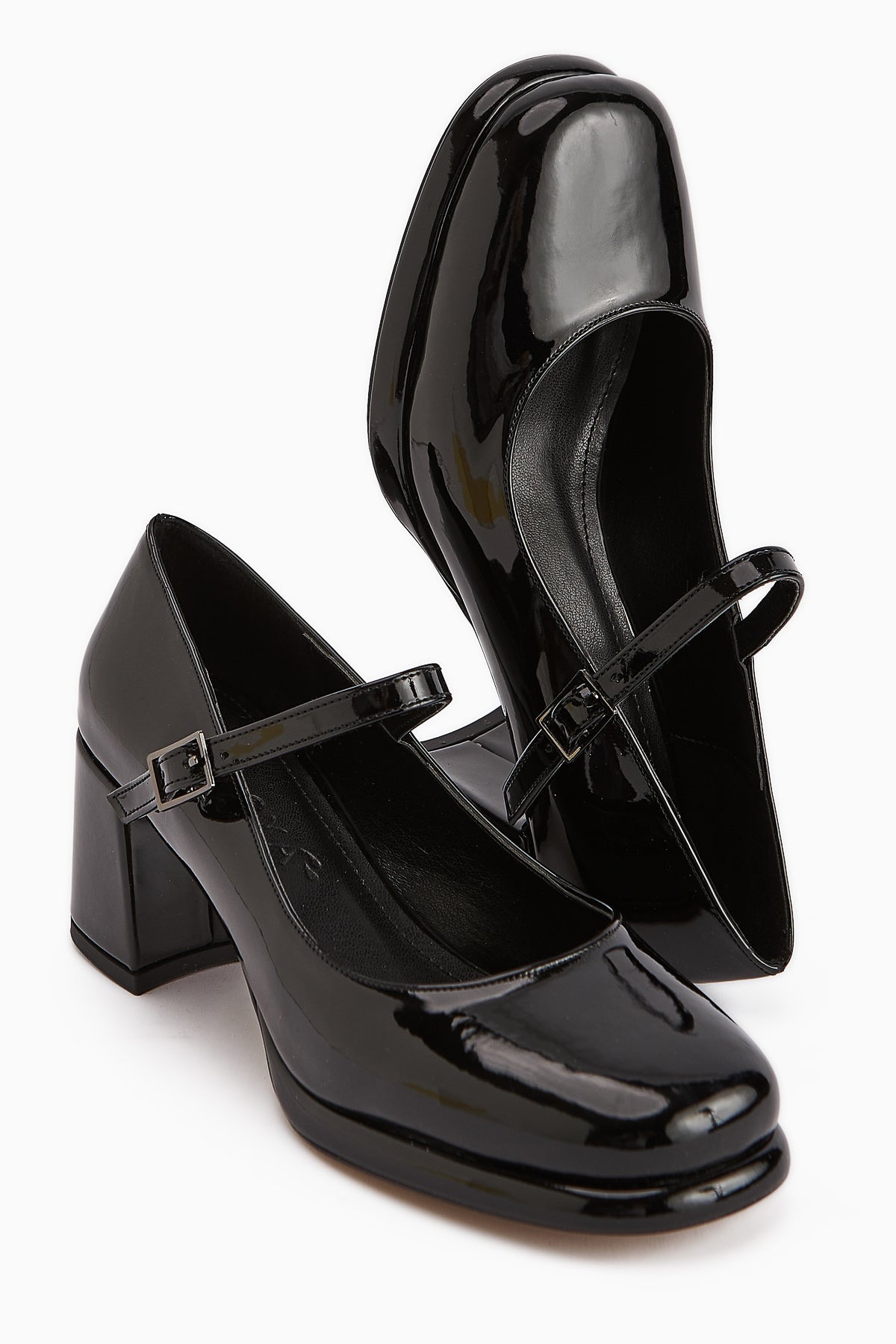 Junis Black Patent Leather Women's Platform Heels