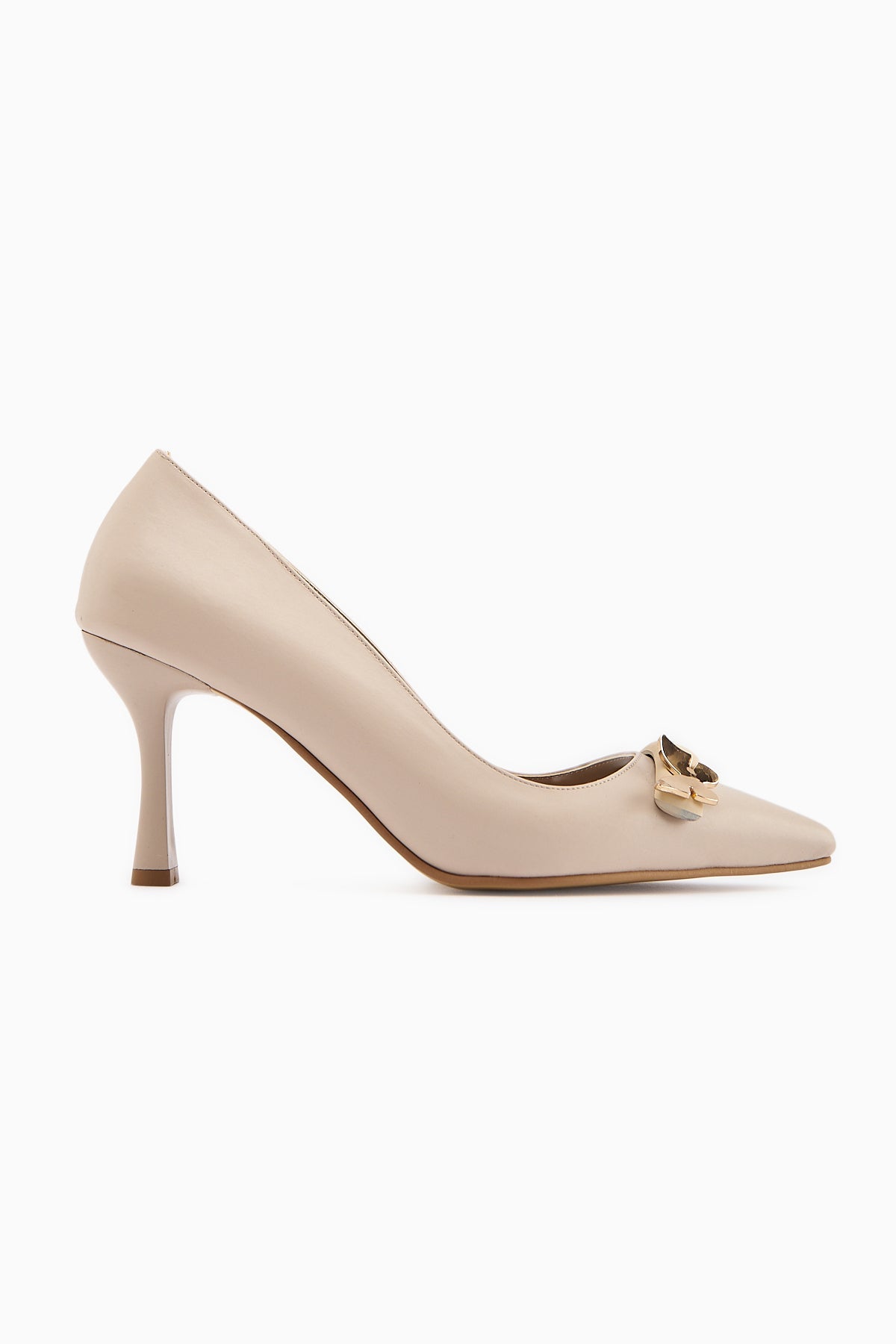 Misa Beige Buckled Women's Stiletto