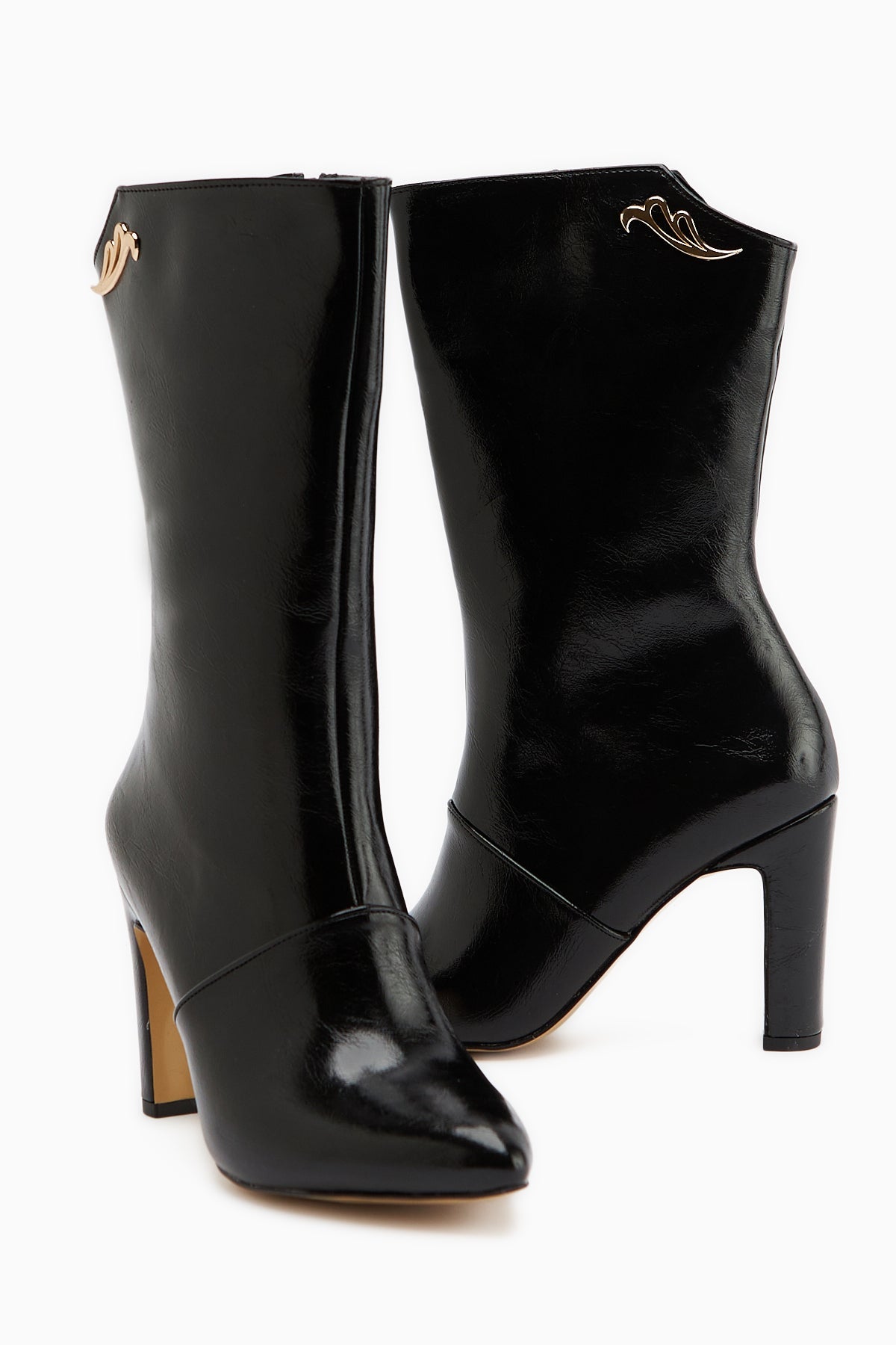 Aria – Schwarz kniehoher Stiefel mit Absatz (Damen)