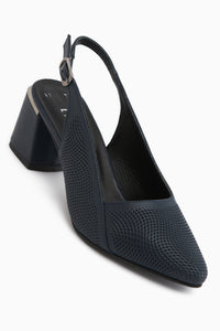 Donia Echtes Leder Marineblau Absatz Damen Sandale