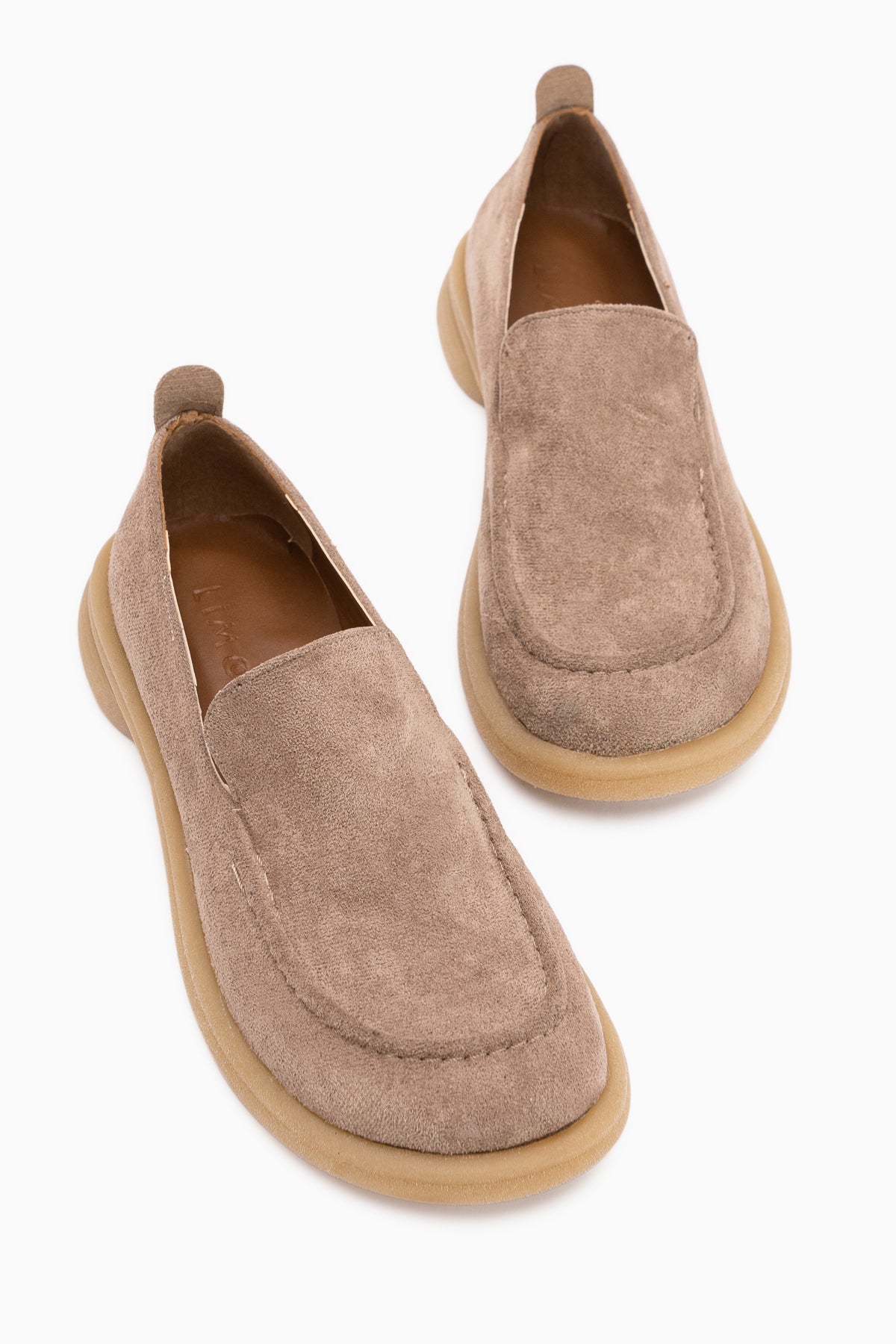 Greta Grau Wildleder Dicke Sohle Damen Loafer