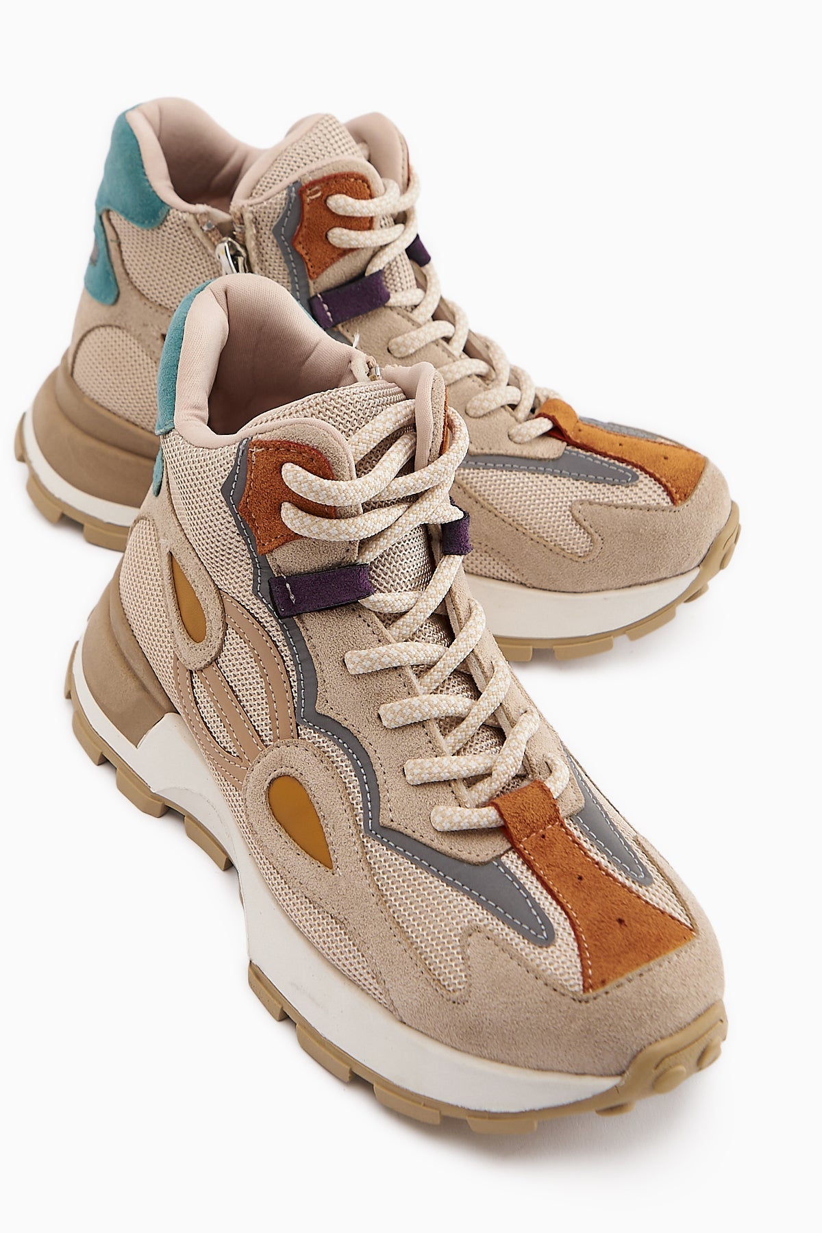 Emma Nude Suede Detailed Lace-Up Women's Sport Boot