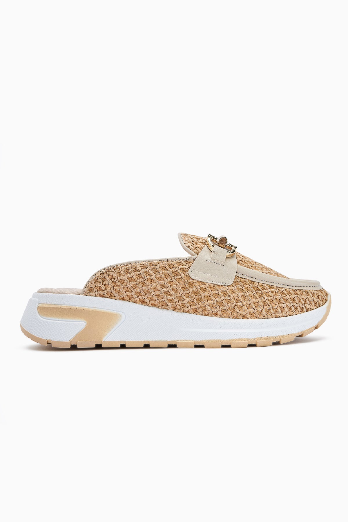 Diana Nude Schnallenschuh Chic Damen Wicker Slipper