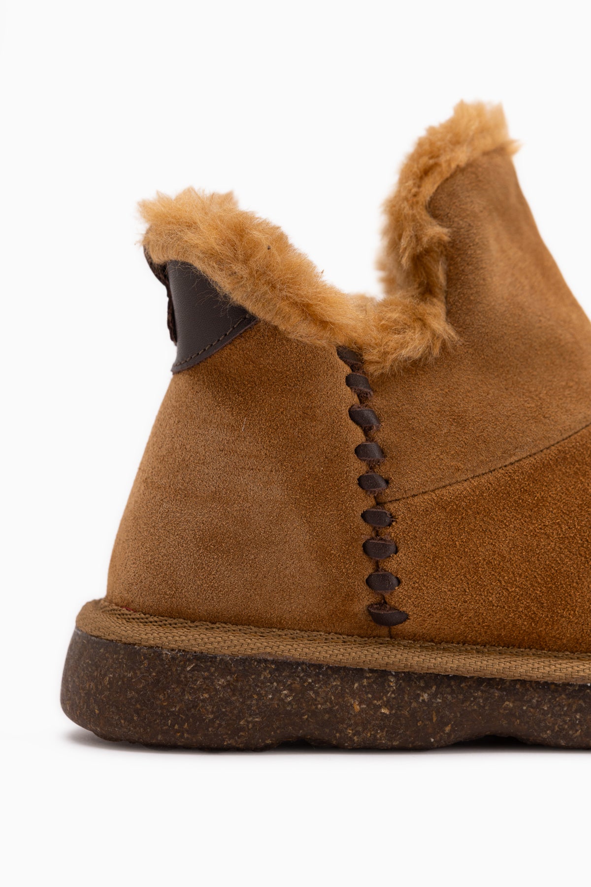 Lorrie Echtes Leder Tan Wildleder Pelz Damen Kurzstiefel