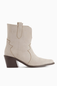 Erica Beige Wildleder Absatz Western Damen Stiefel