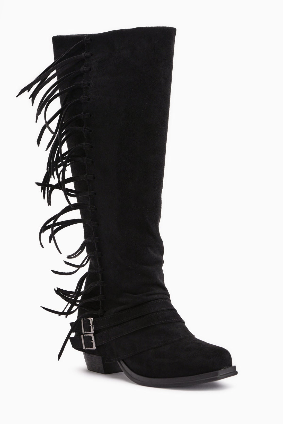 Rozin – Schwarz Velours kniehoher Stiefel (Damen)