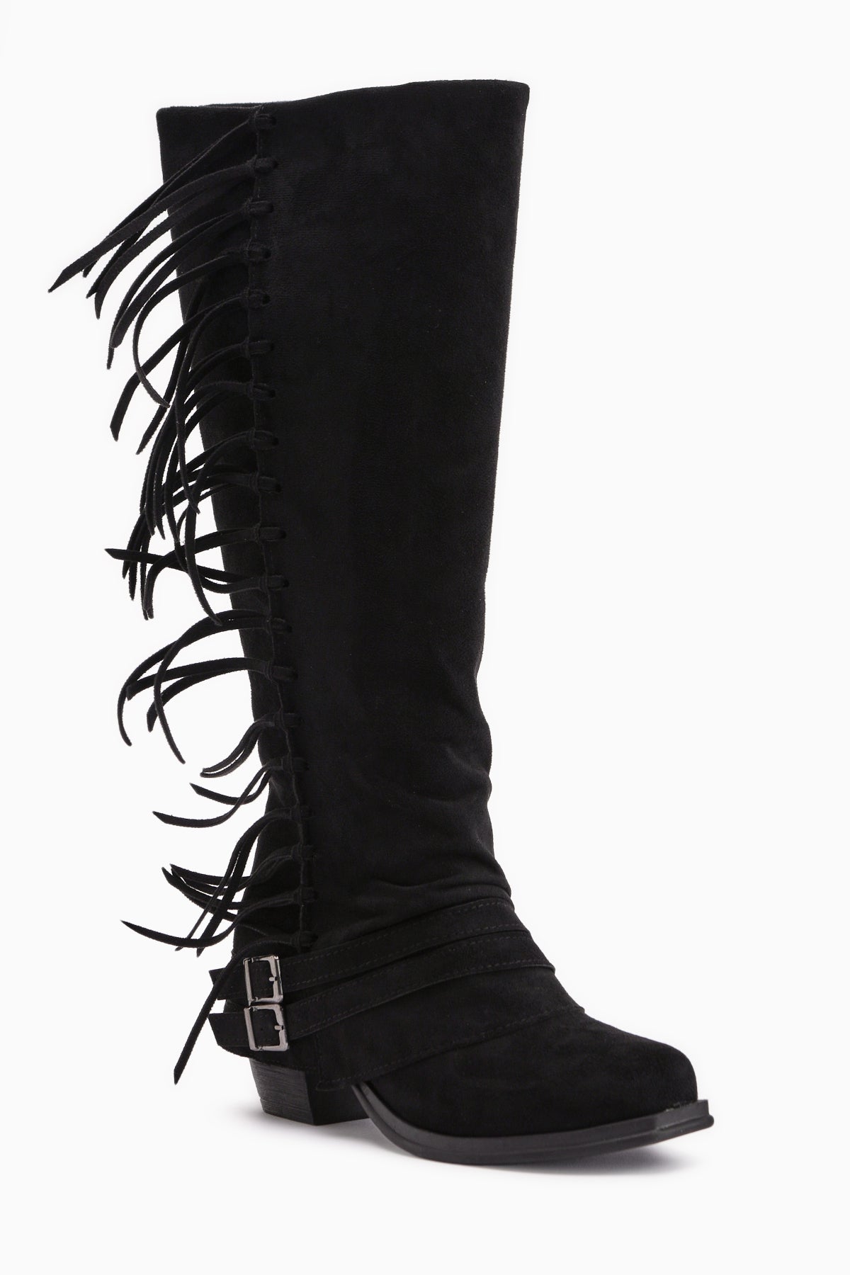 Rozin – Schwarz Velours kniehoher Stiefel (Damen)