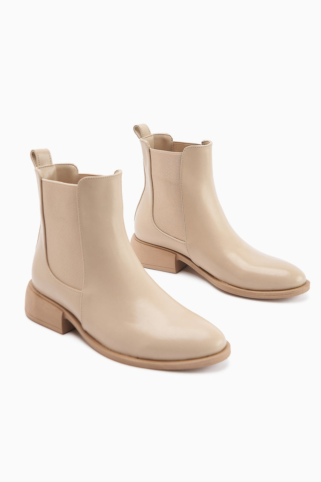 Juta Beige Elastic Pull-On Women's Boots