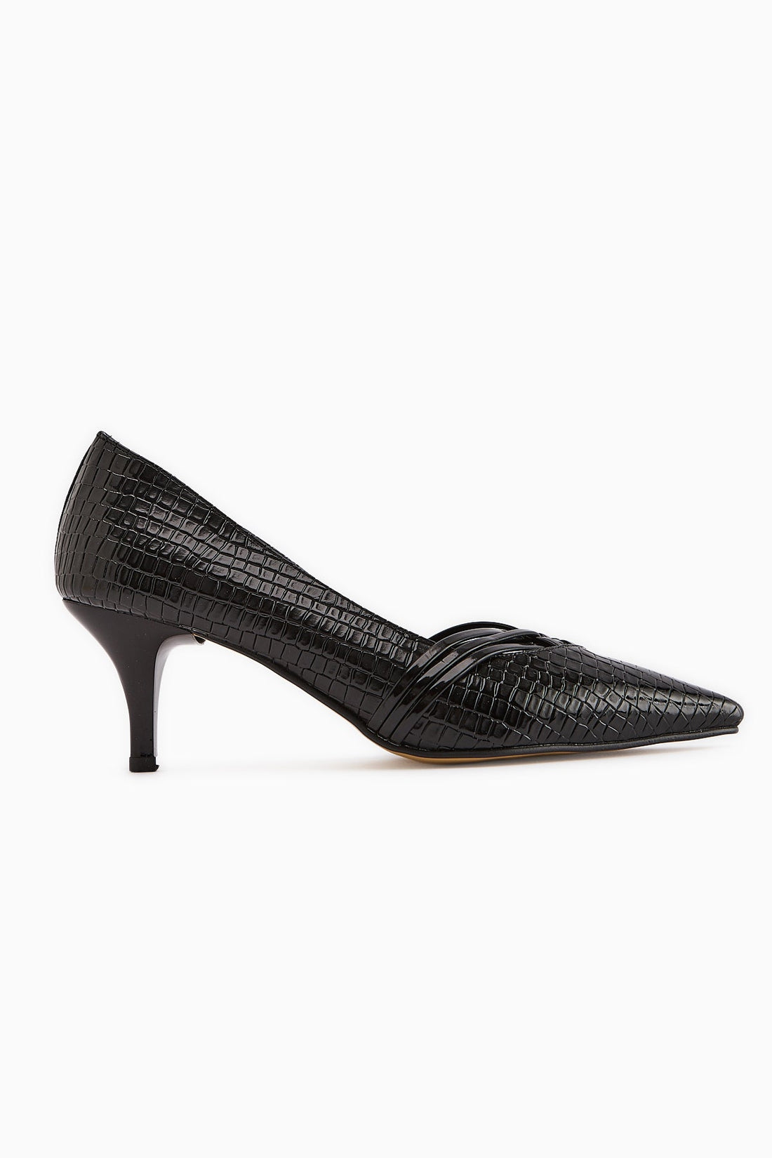 Riyam Black Crocodile Pattern Women's Stiletto