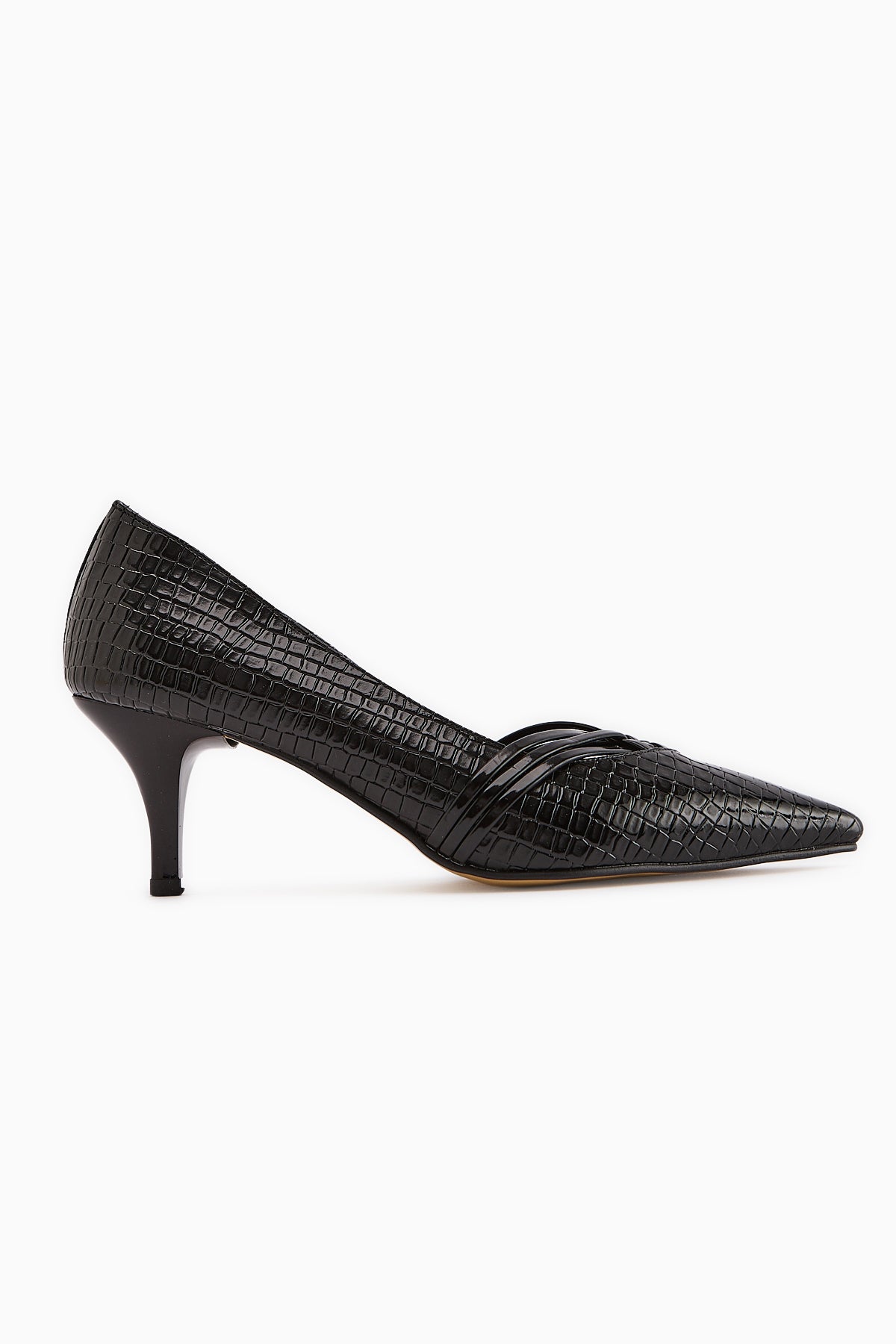Riyam Black Crocodile Pattern Women's Stiletto