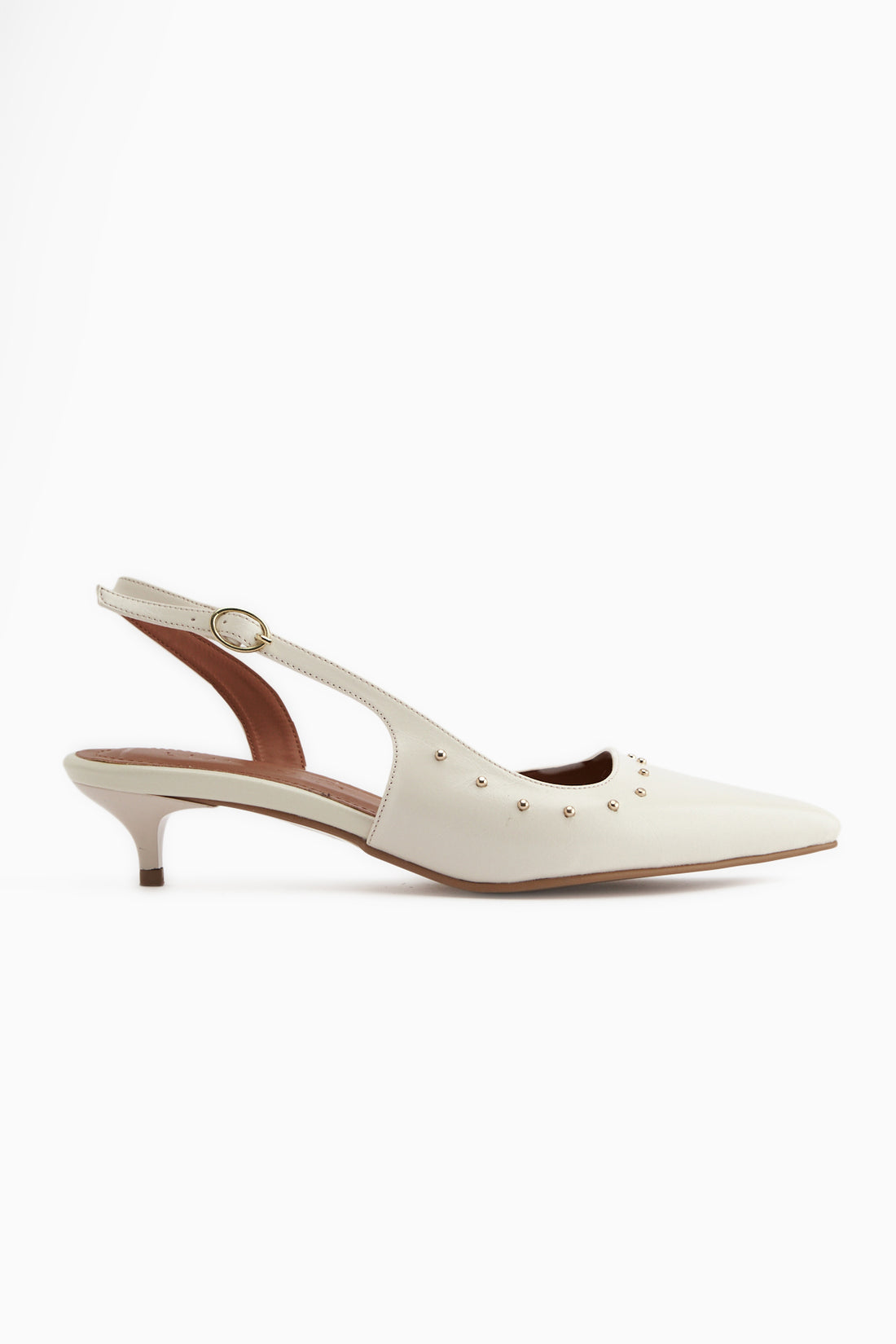 Marica Beige Schnalle Kurz Absatz Damen Schuhe