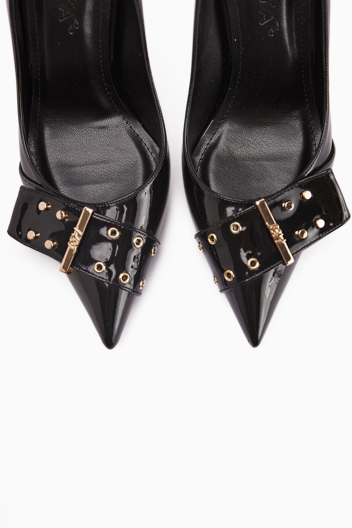 Sven Black Patent Leather Detailed Women's High Heel Shoe