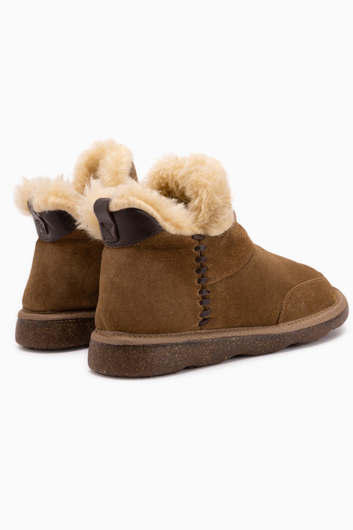Lorrie Echtes Leder Mink Wildleder Pelz Damen Kurzstiefel