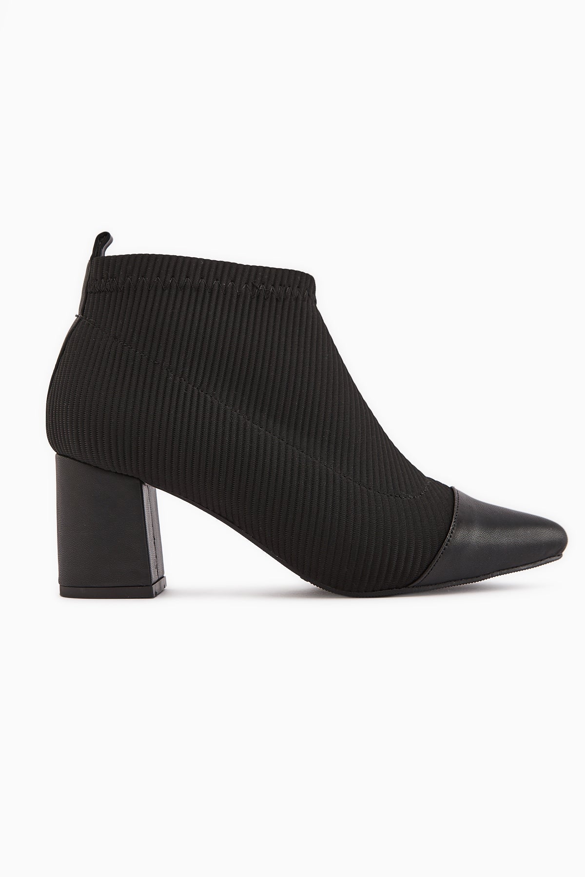Daly Black Stretch Heeled Boot for Women