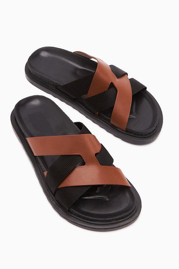 Rumi Taba Cross-Strap Women's Slippers