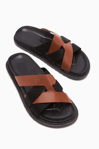 Rumi Taba Cross-Strap Women's Slippers