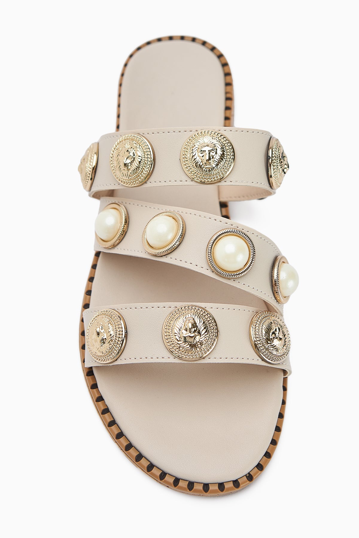 Renaz Nude Pearl Flache Damen Slipper