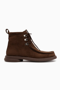 Edie Braun Wildleder Schnürstiefel Damen