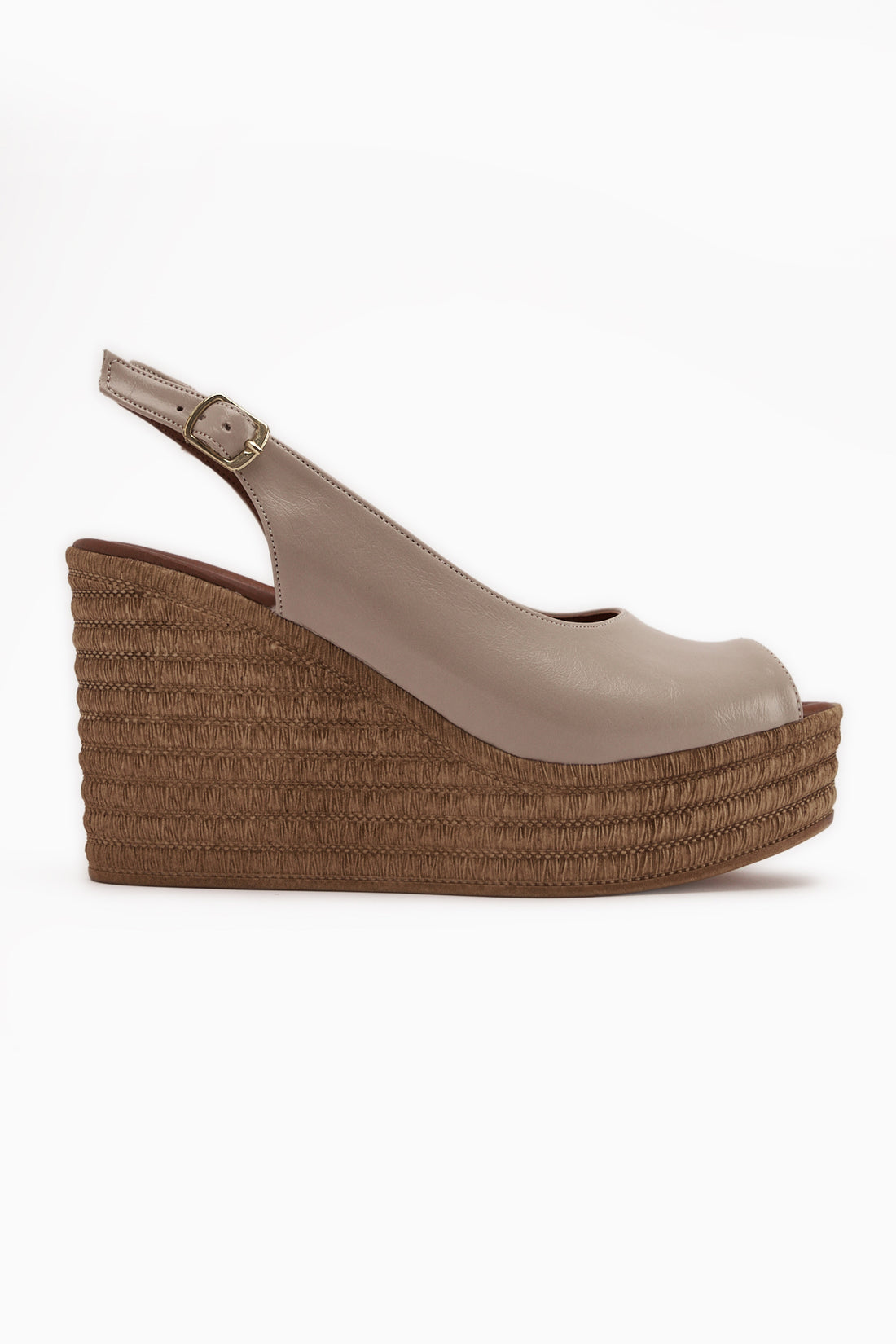Caty Beige Wedge Damen Sandale