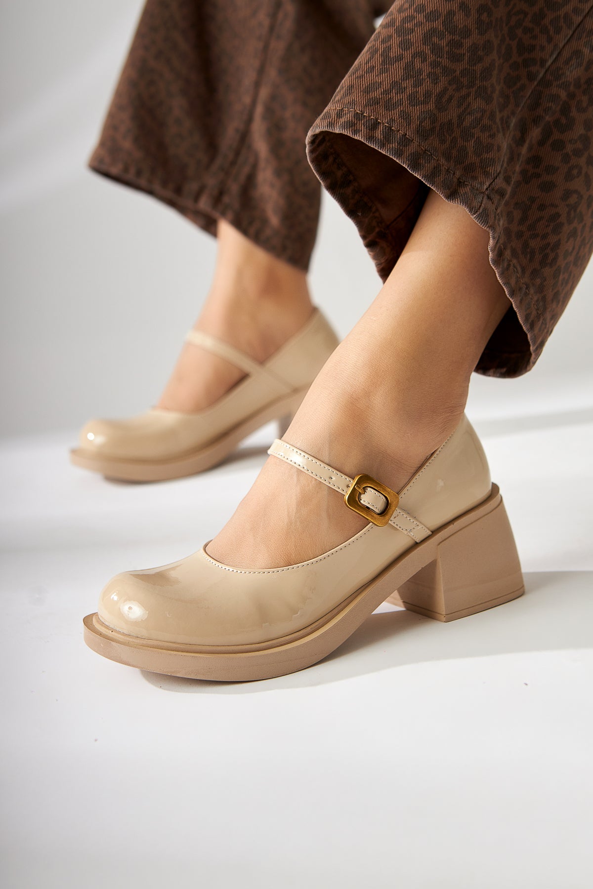 Mirka Bej Rugan Bantlı Kadın Loafer Ayakkabı