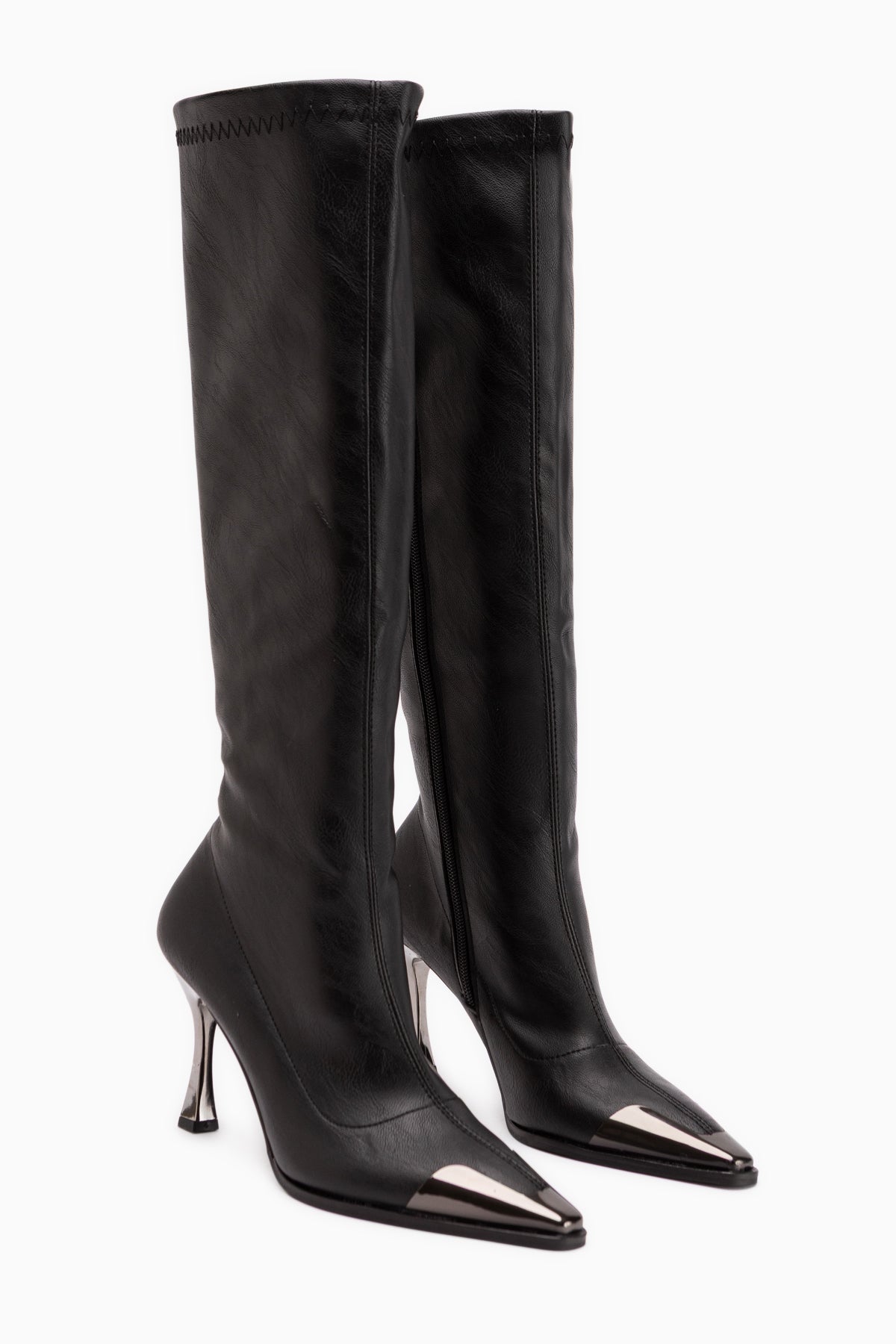 Gretta Schwarze Absatz-Stretch-Stiefel