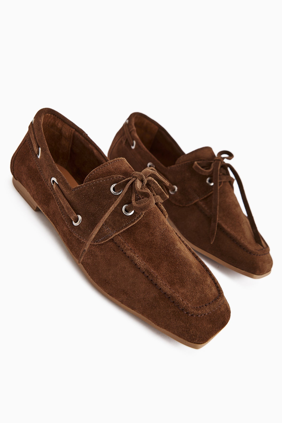 Arian Genuine Coffee Suede Leather Lace-Up Moccasin Daily Loafer