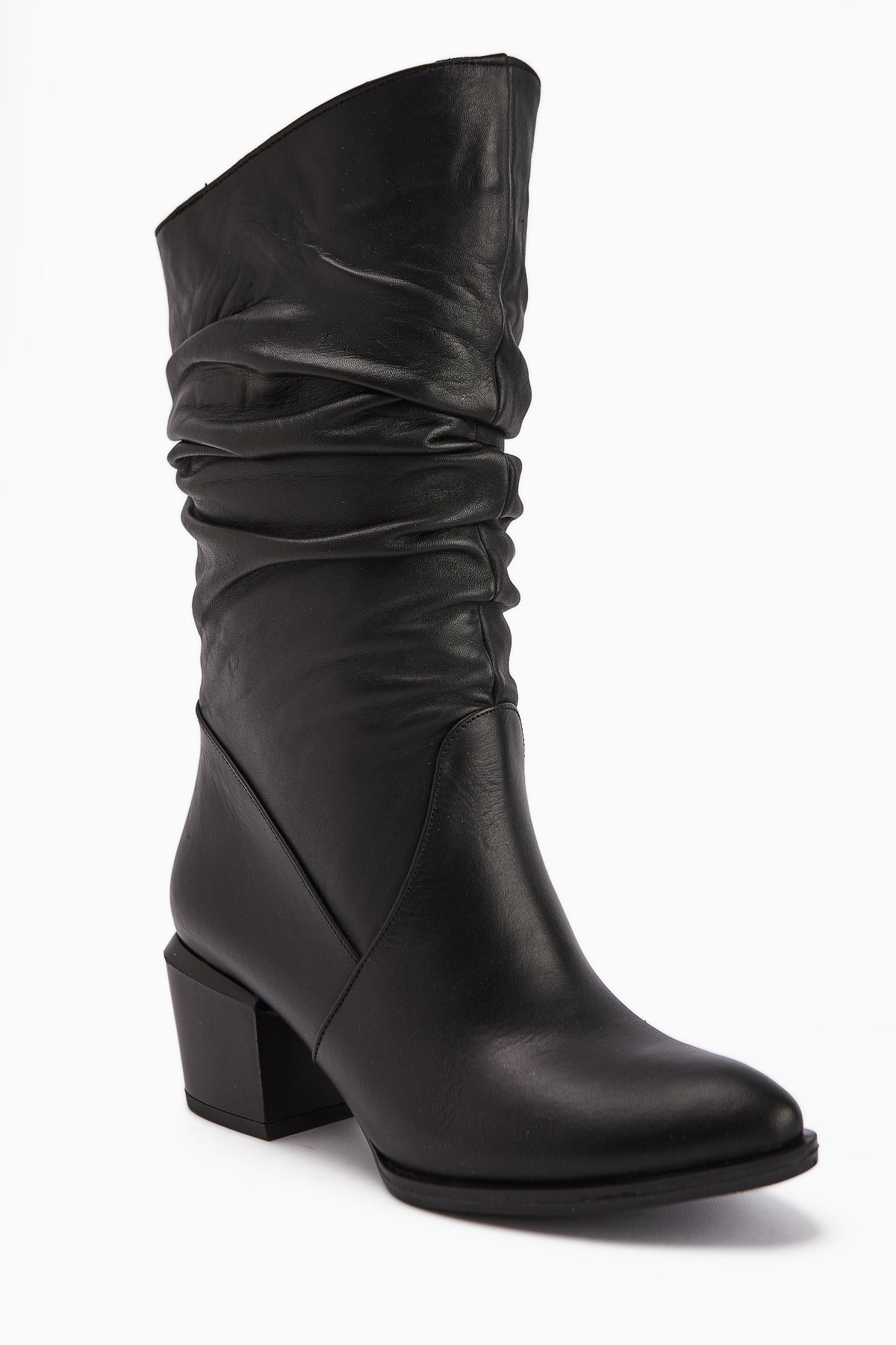 Narges Genuine Leather Black High Heel Women's Boot