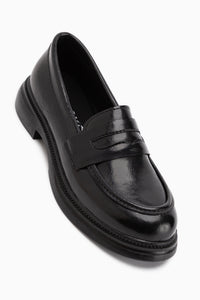 Sienna Schwarze Loafer Damen Alltagsschuhe