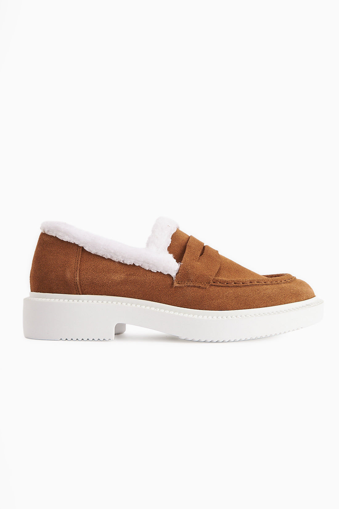 Echtes Leder Tommie Tan Wildleder Pelz Casual Schuhe
