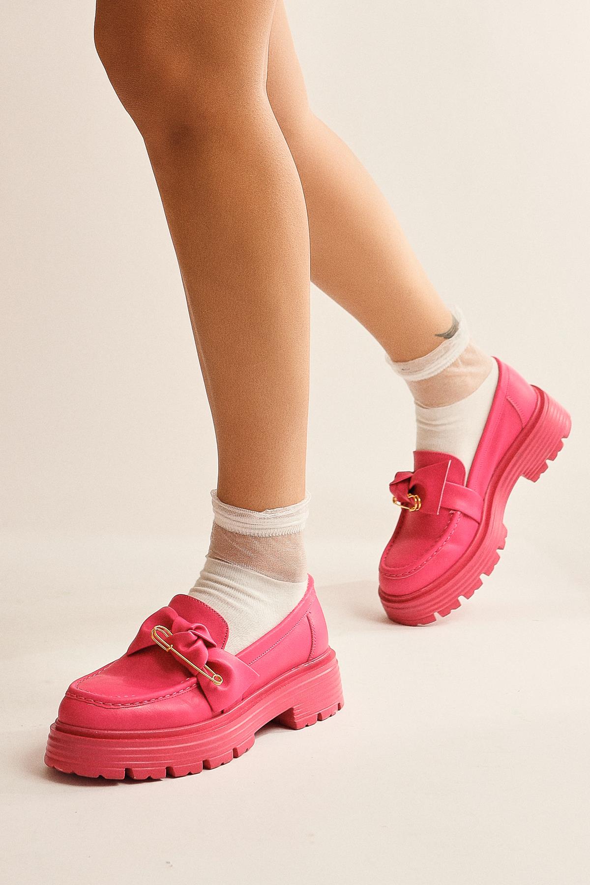 Clarisa – Fuchsia Oxford-Schuh mit Schleife (Damen)
