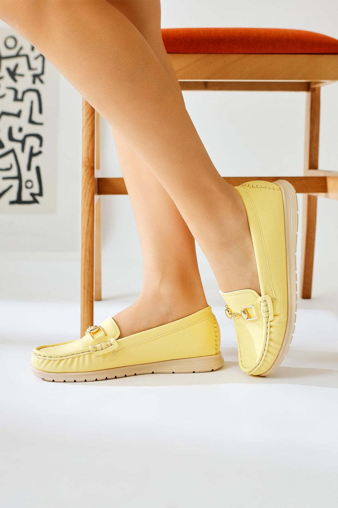 Tola Yellow Buckle Detailed Casual Shoes