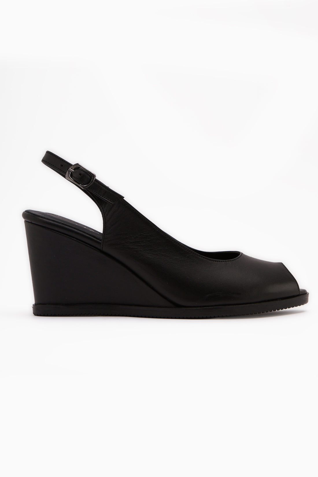 Marly Echtes Leder Schwarz Keil Damen Sandale